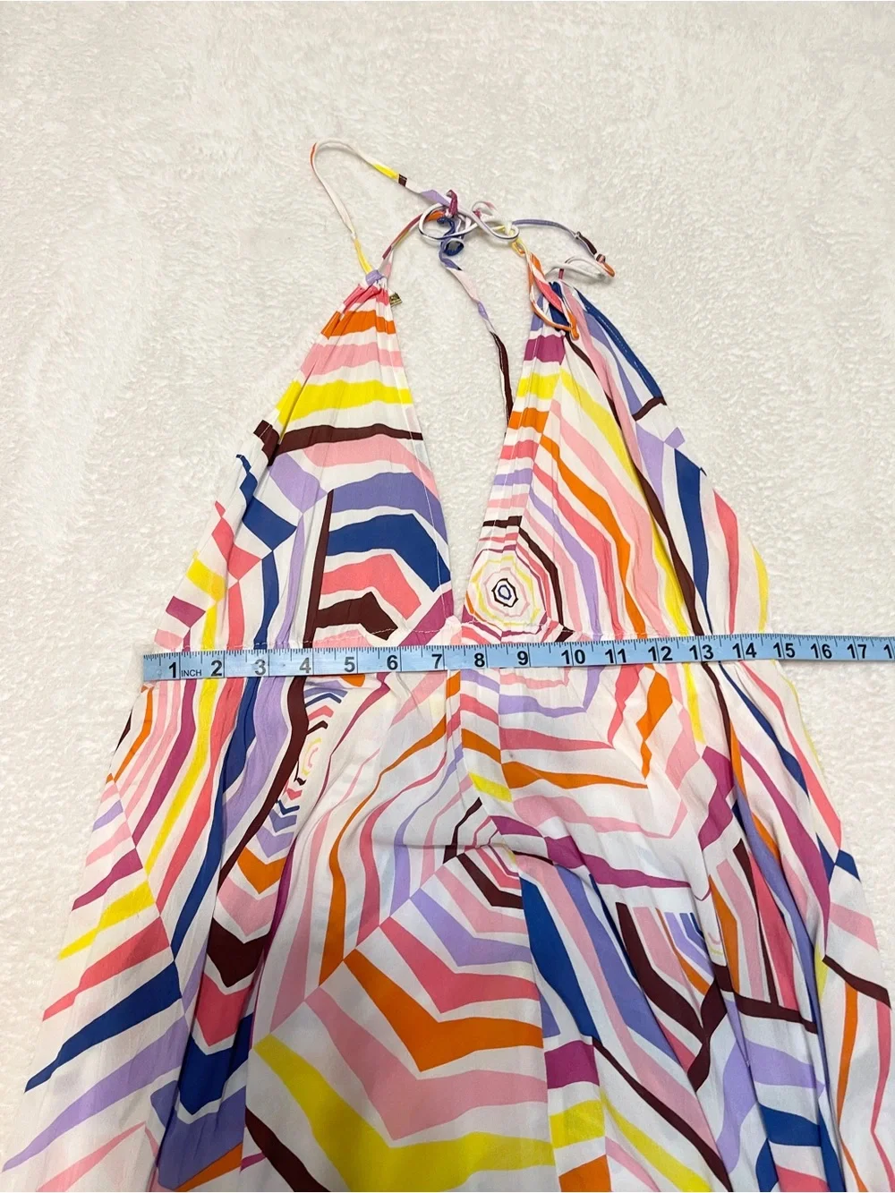 Kate Spade Geobrella Colorful Halter Maxi Dress Coverup Resort wear‎ Swim Beach